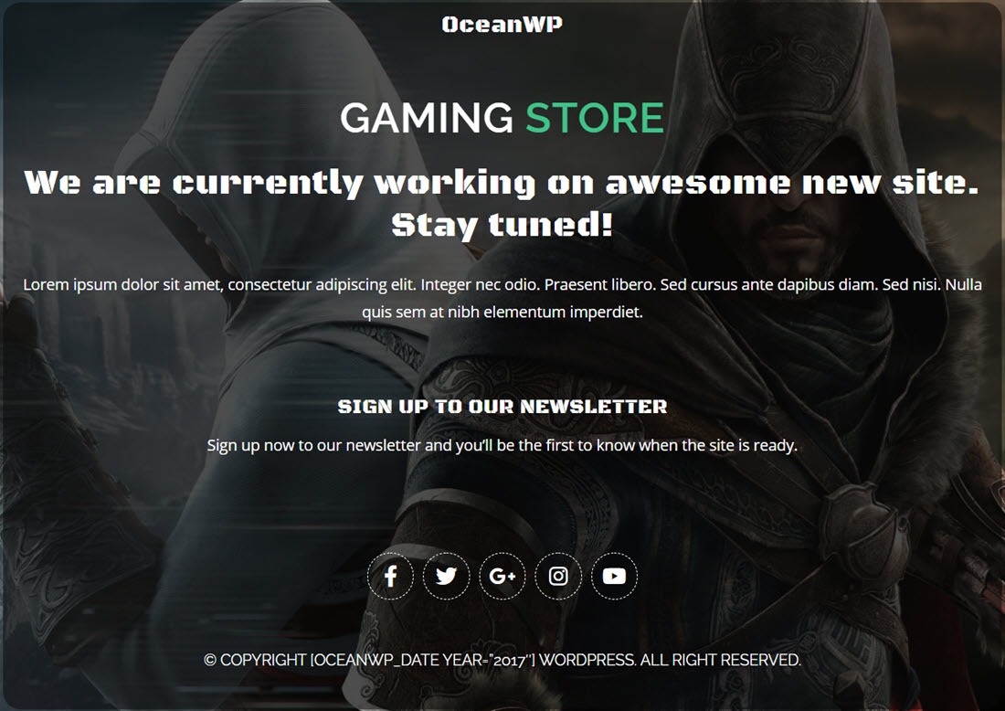 OceanWP gameing Theme For WordPress Screenshot