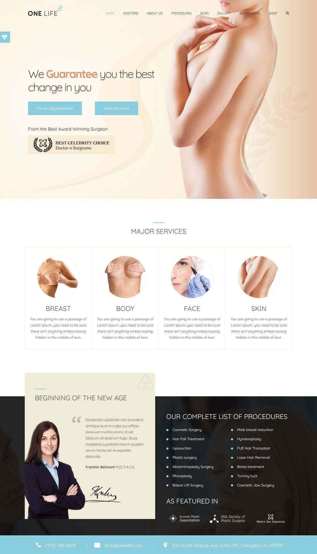 OneLife Health & Medical Theme For WordPress Screenshot
