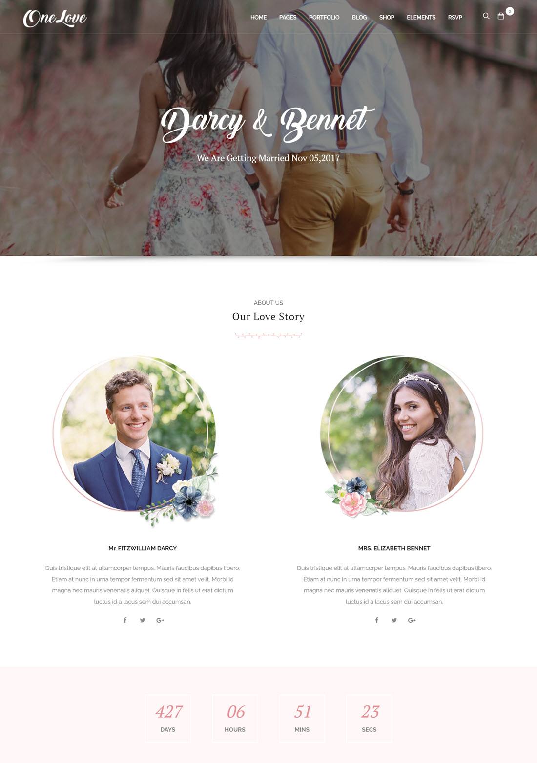 OneLove The Elegant & Clean Multipurpose Wedding WordPress Theme Demo