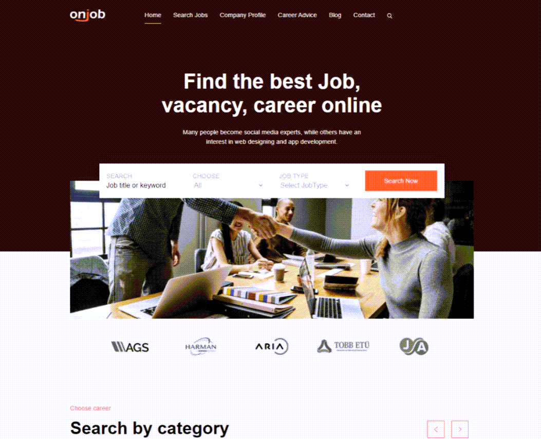 Onjob Theme For WordPress Screenshot