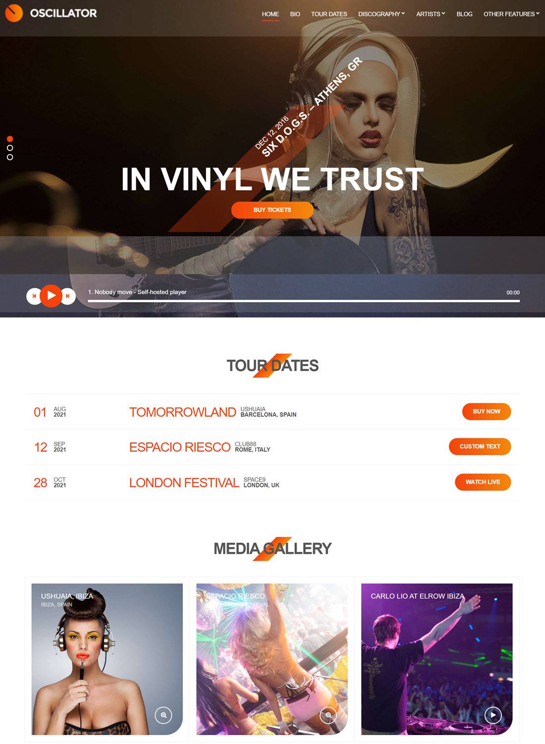 Oscillator Events WordPress Themes Screenshot