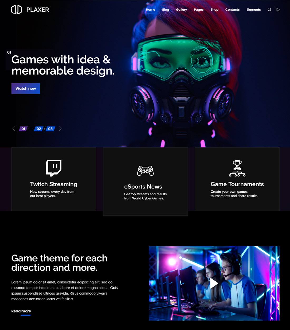 Plaxer Gaming and eSports WordPress Theme Demo