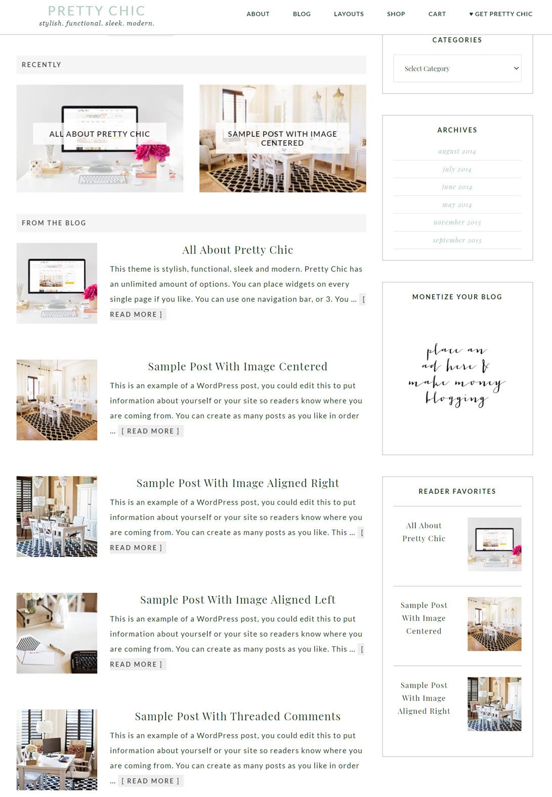 Pretty Chic Theme For WordPress Screenshot