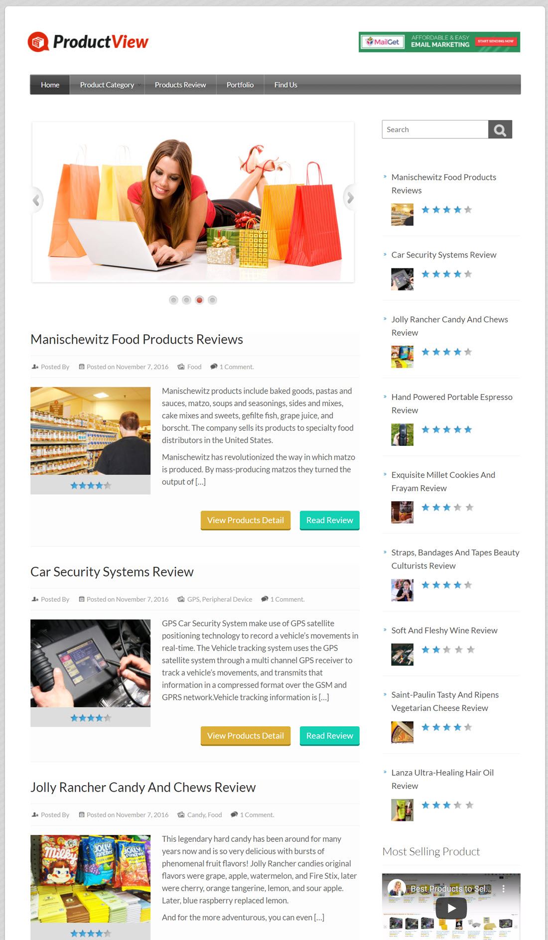 Product View Review Plugin For WordPress Screenshot