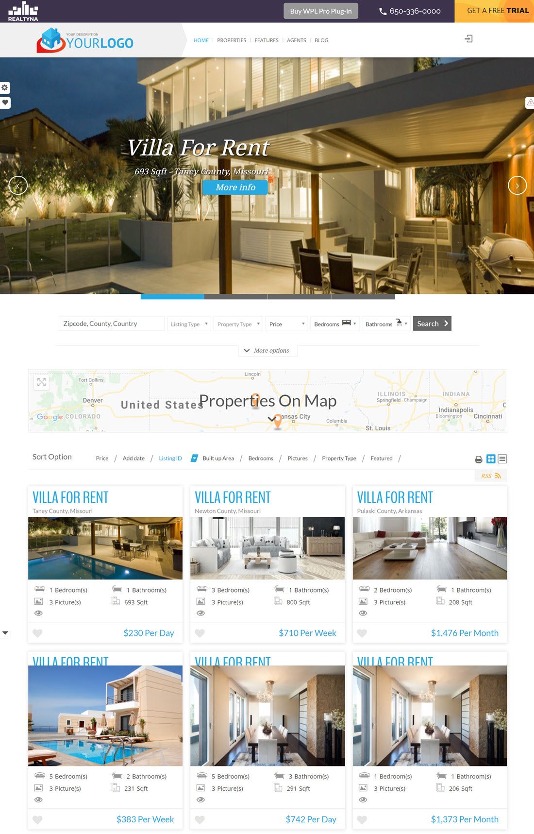 Realtyna Real Estate WordPress Themes Screenshot
