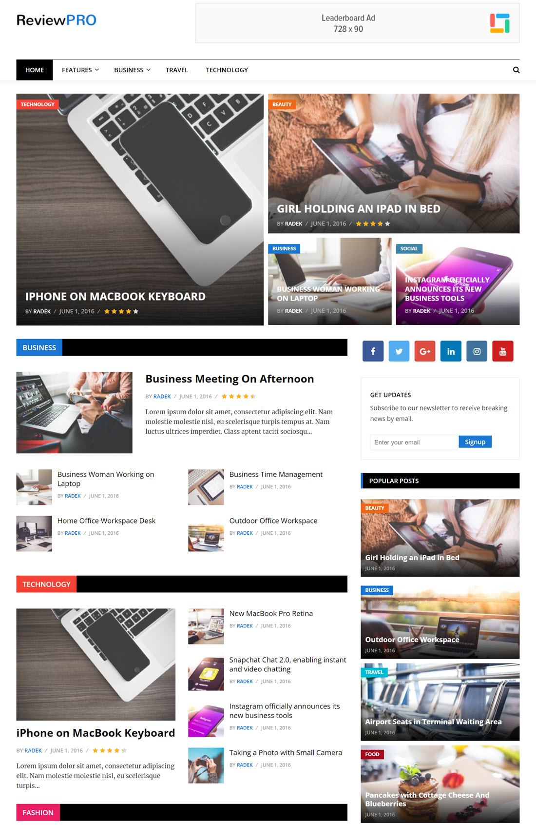 ReviewPRO WordPress Themes ScreenShot