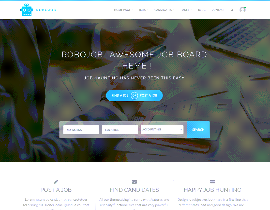 Robojob Theme For WordPress Screenshot