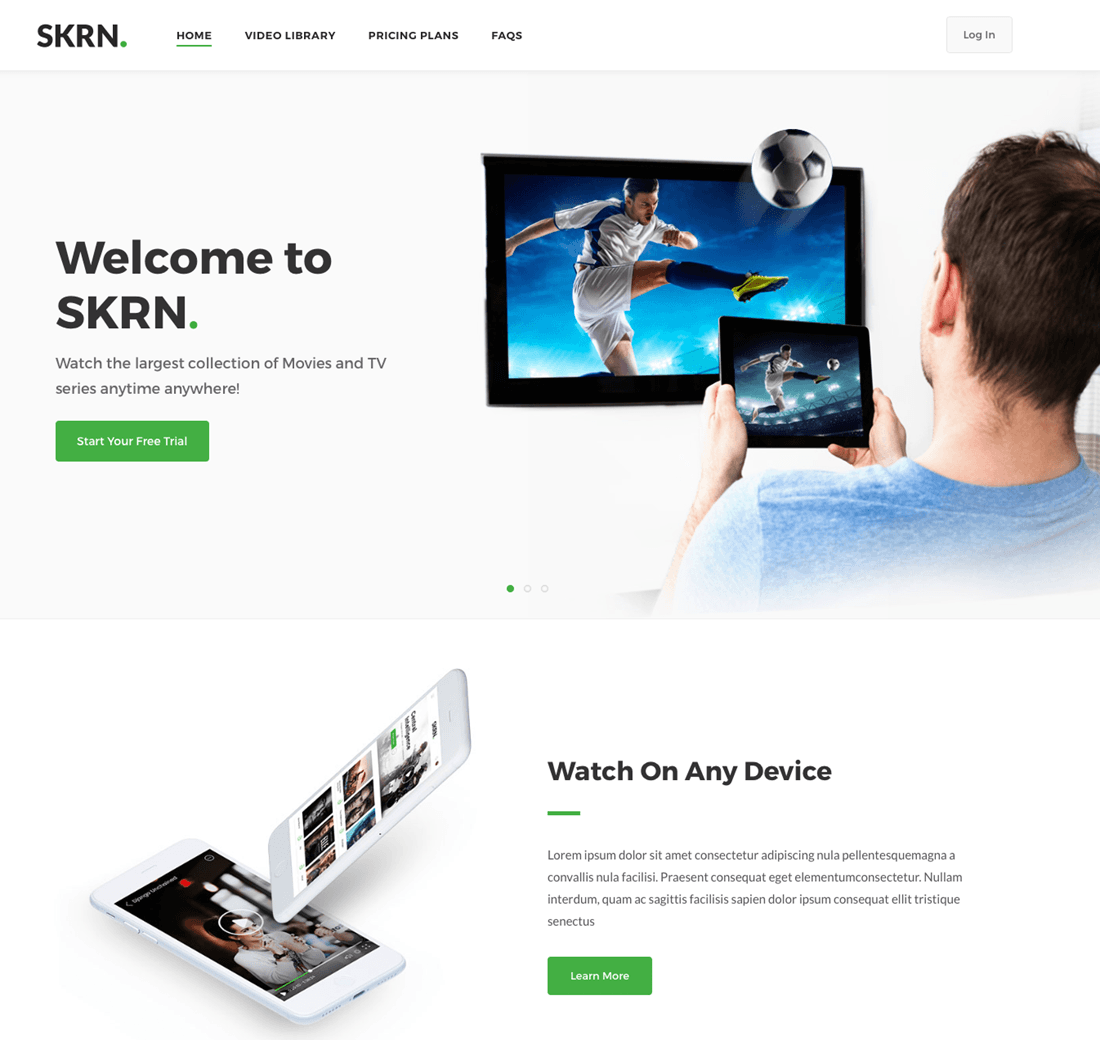 SKRN Media Streaming App WordPress Theme Demo