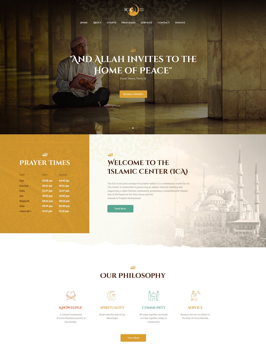 Shaha Islamic Centre & Mosque WordPress Theme Demo