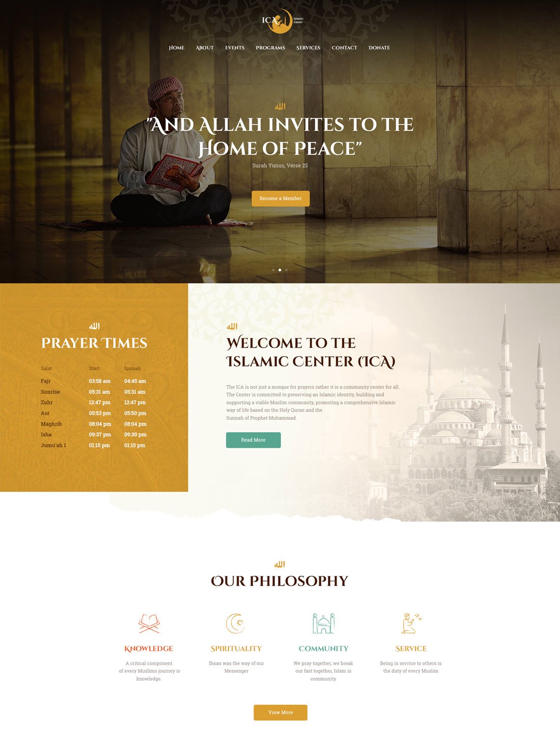 Shaha Islamic Centre & Mosque WordPress Theme Demo