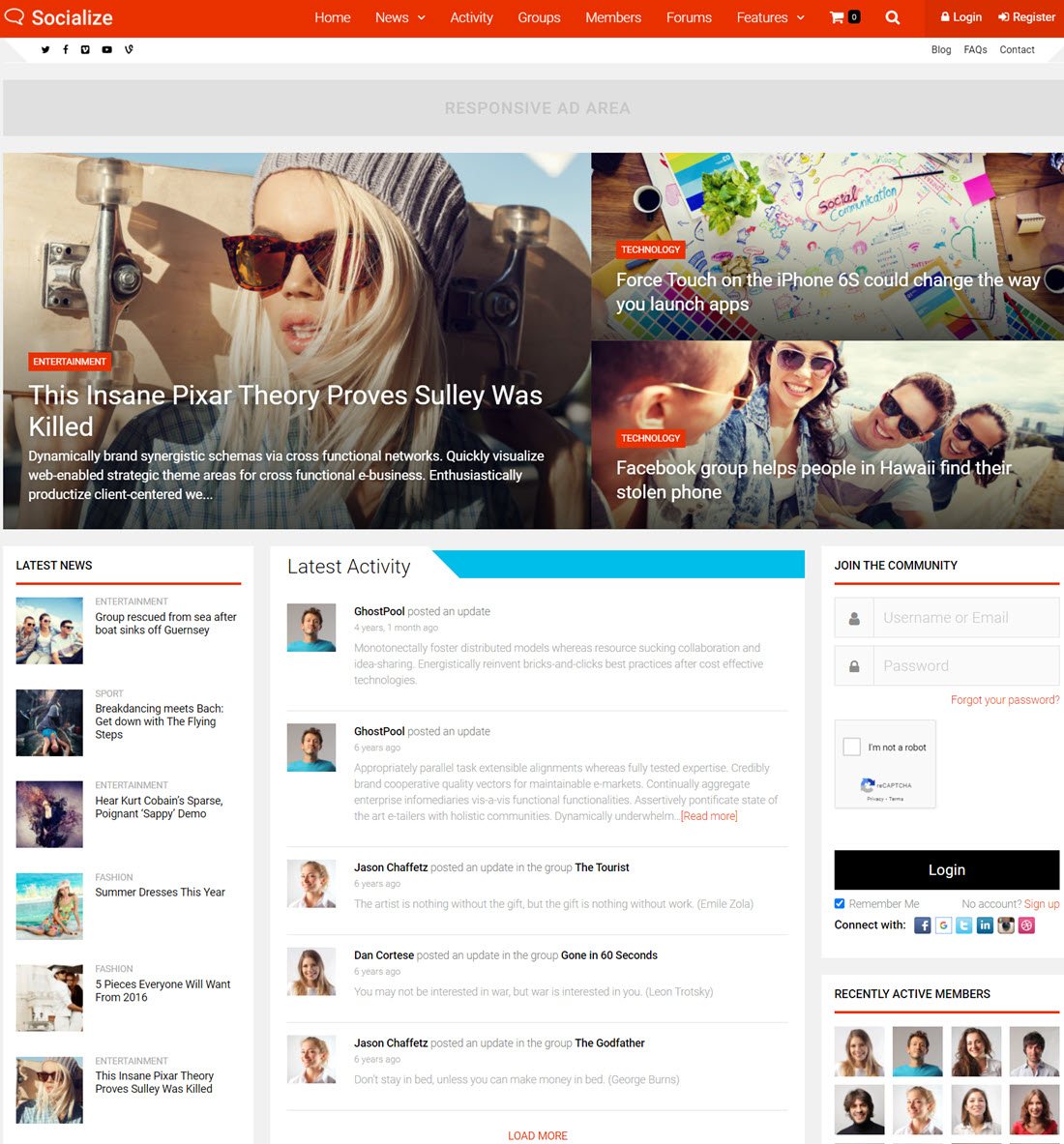 Socialize Multi-Purpose BuddyPress Theme