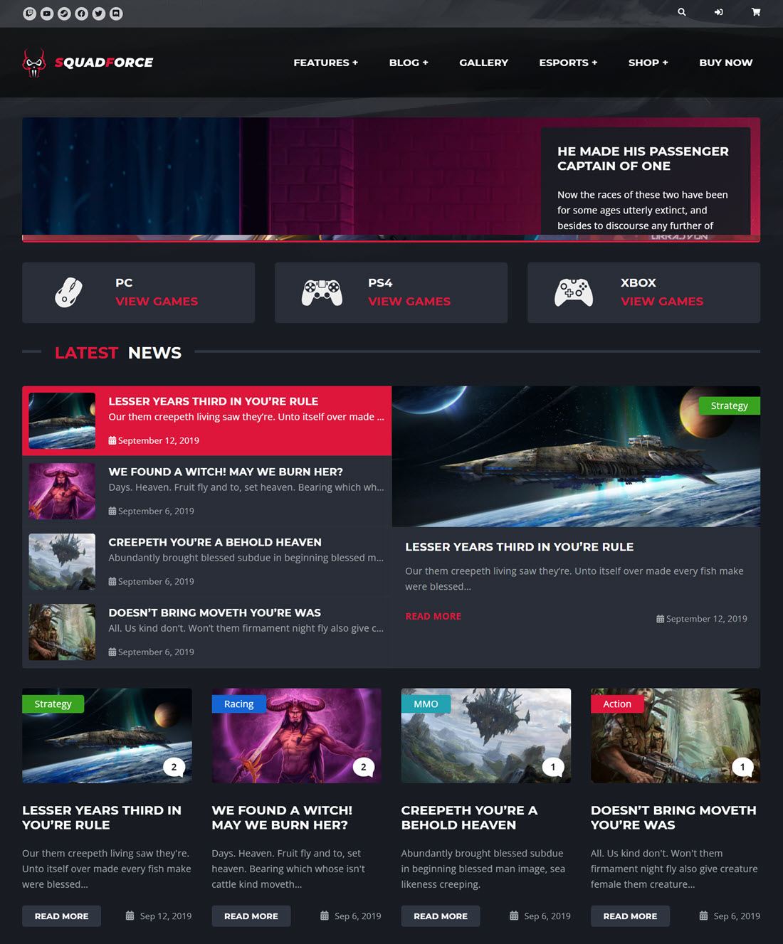 Game Store Website Template for Online Gameshops