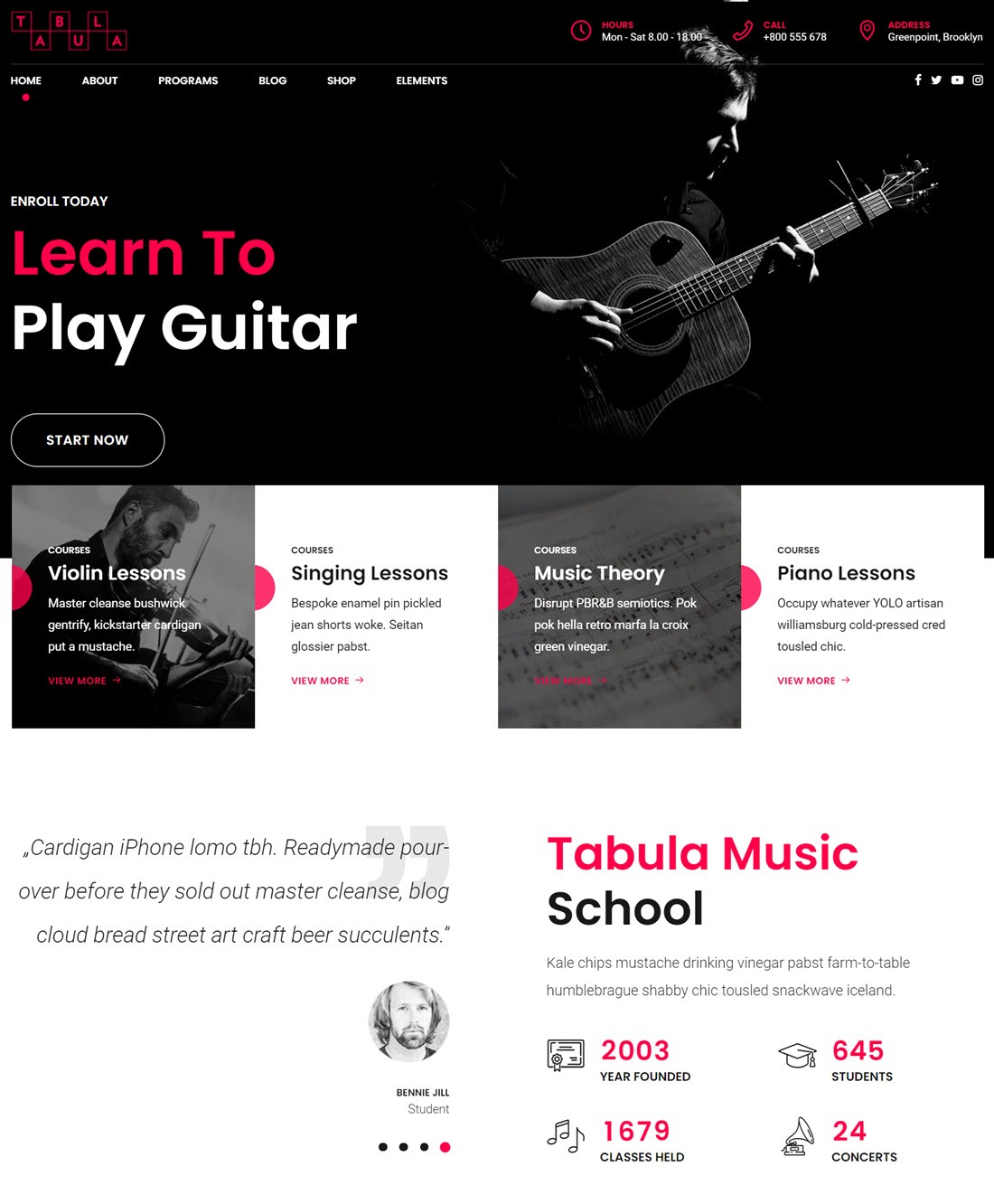 Tabula WordPress Music Theme Demo