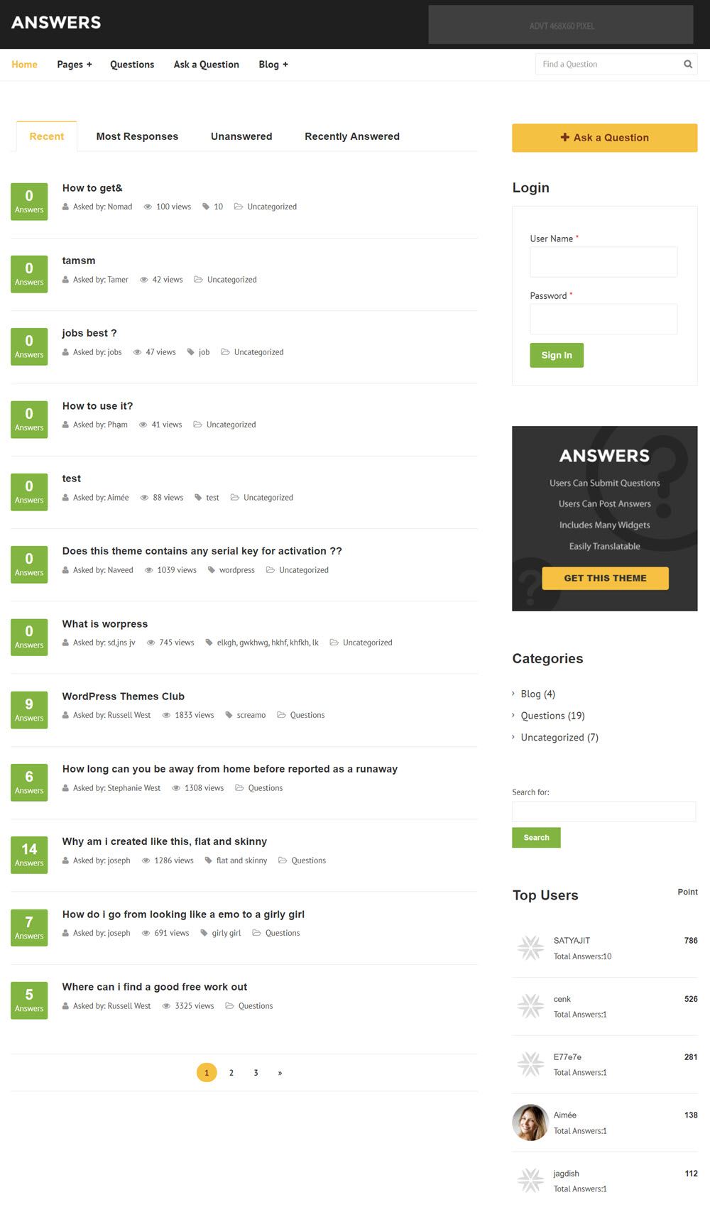 The Best Q&A (Question and Answer) Wordpress Themes - Atheme