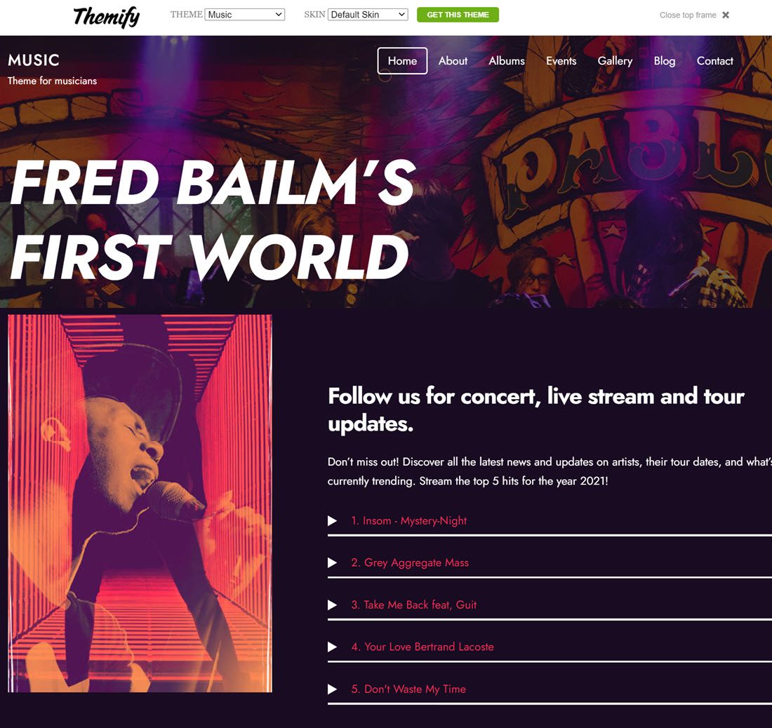 Themify Music Theme For WordPress Demo