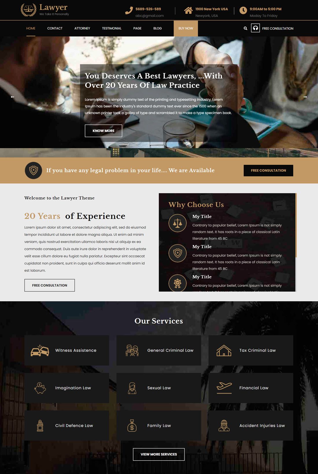 VW Lawyer Attorney Theme For WordPress Demo