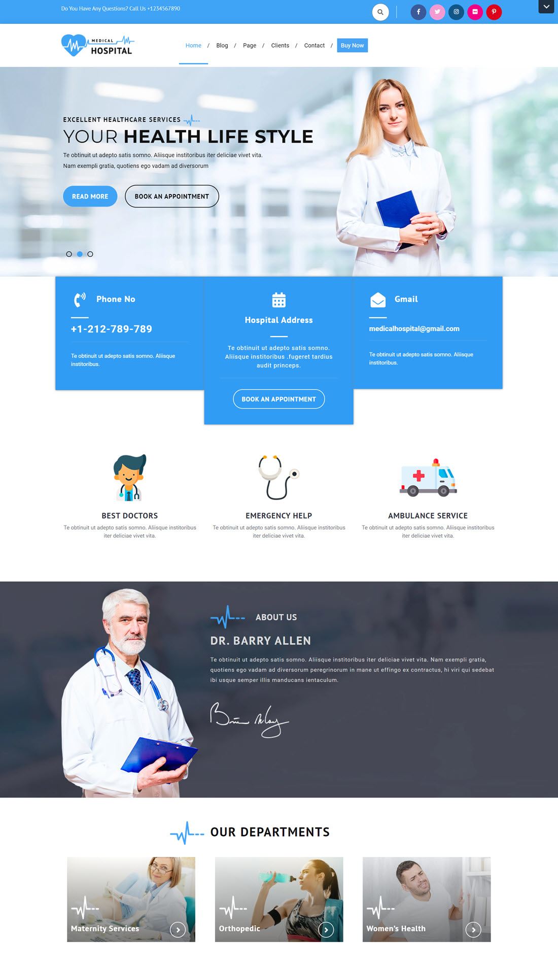 VW Medical Care Health & Medical Theme For WordPress Example