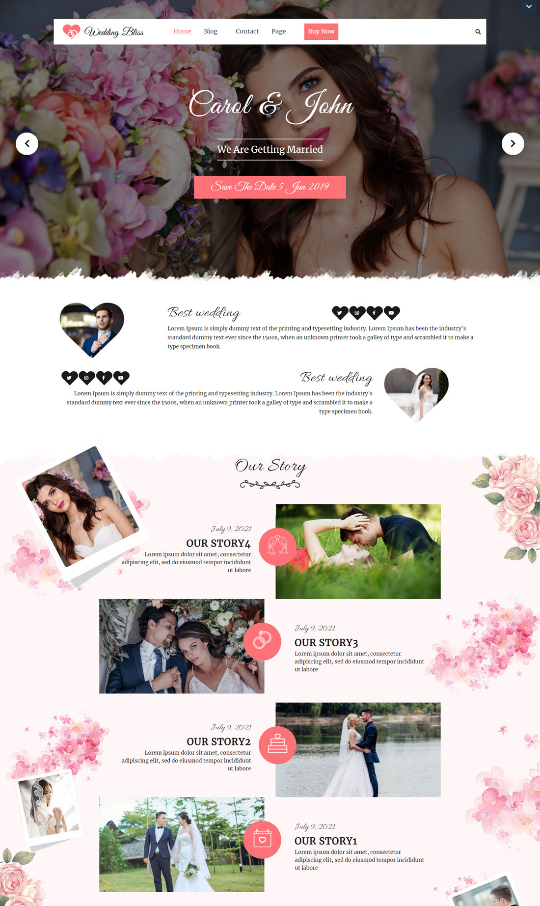 VW Wedding Theme For WordPress demo