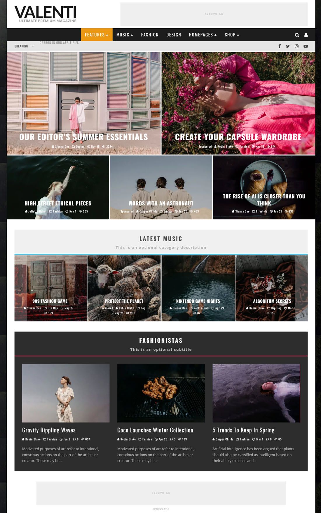 Valenti WordPress HD Review Magazine News Theme Demo