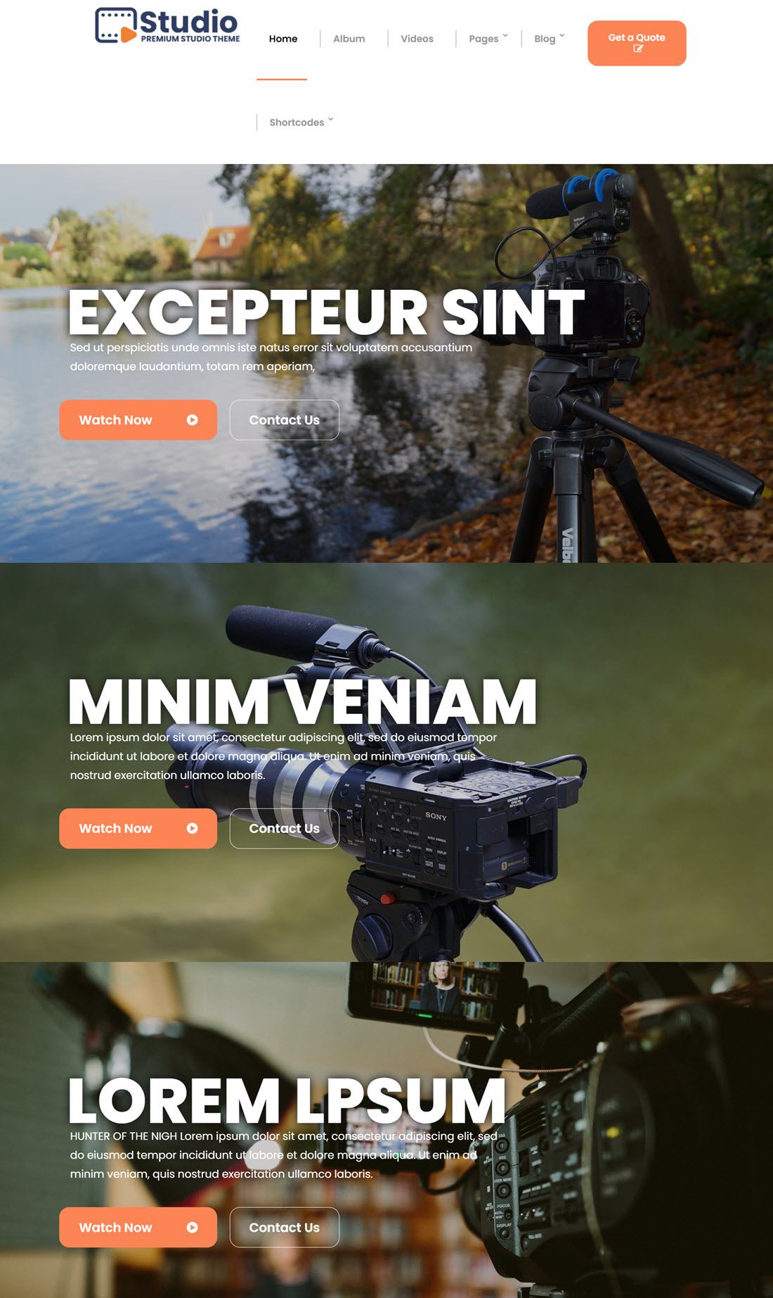 Videography Theme For WordPress Screenshot