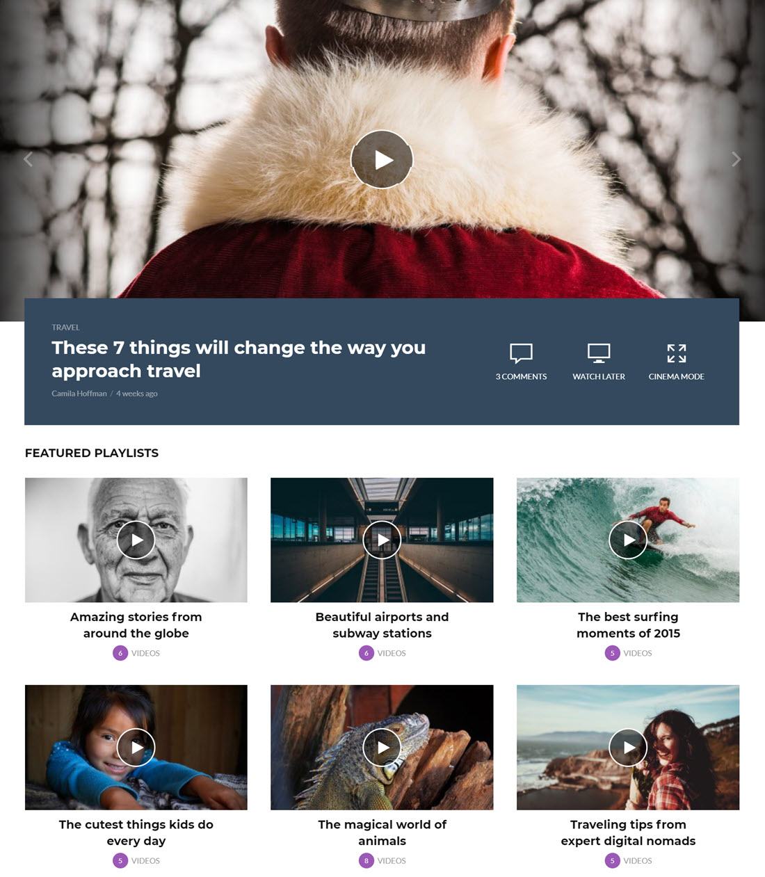 Vlog Video Blog & Podcast WordPress Theme Example