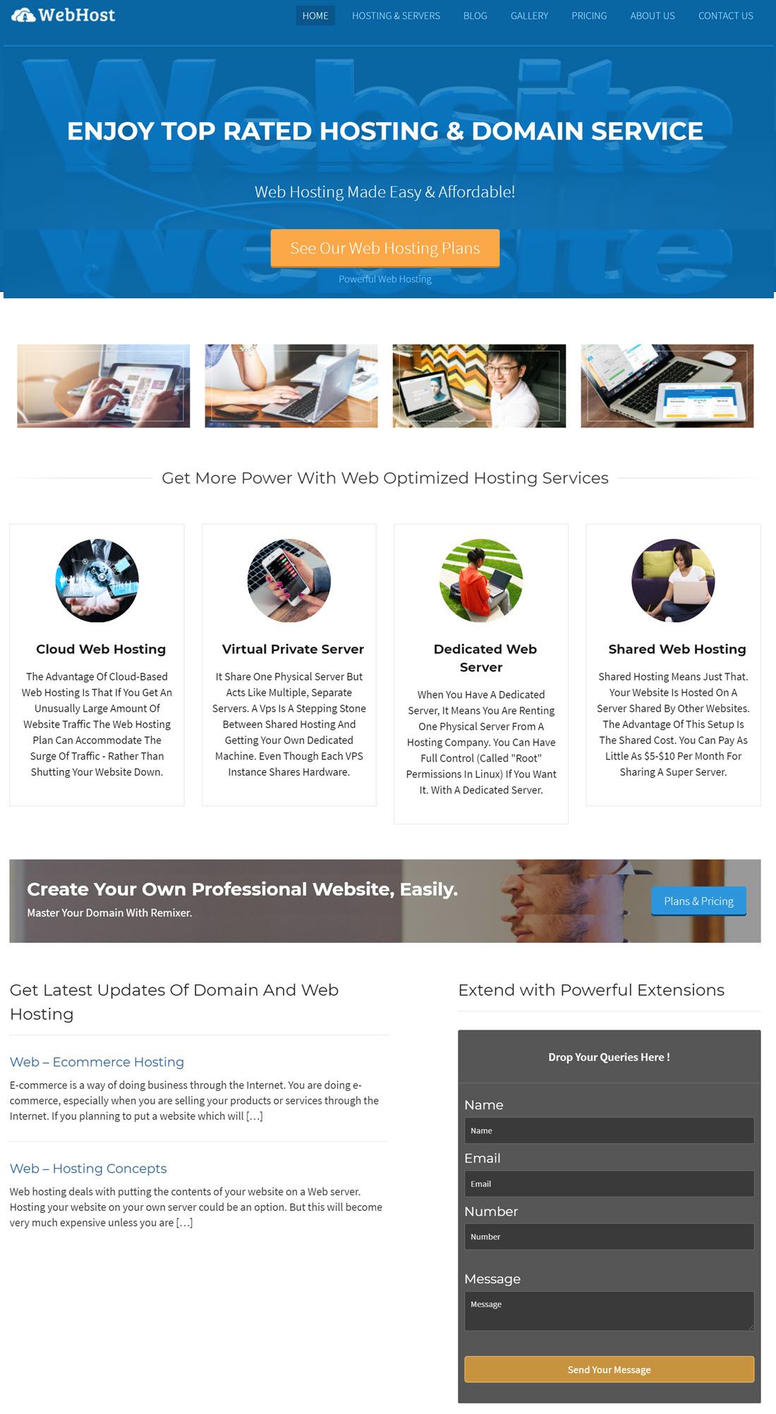 WEB HOST DOMAIN AND WEB HOSTING SERVICE WORDPRESS THEME