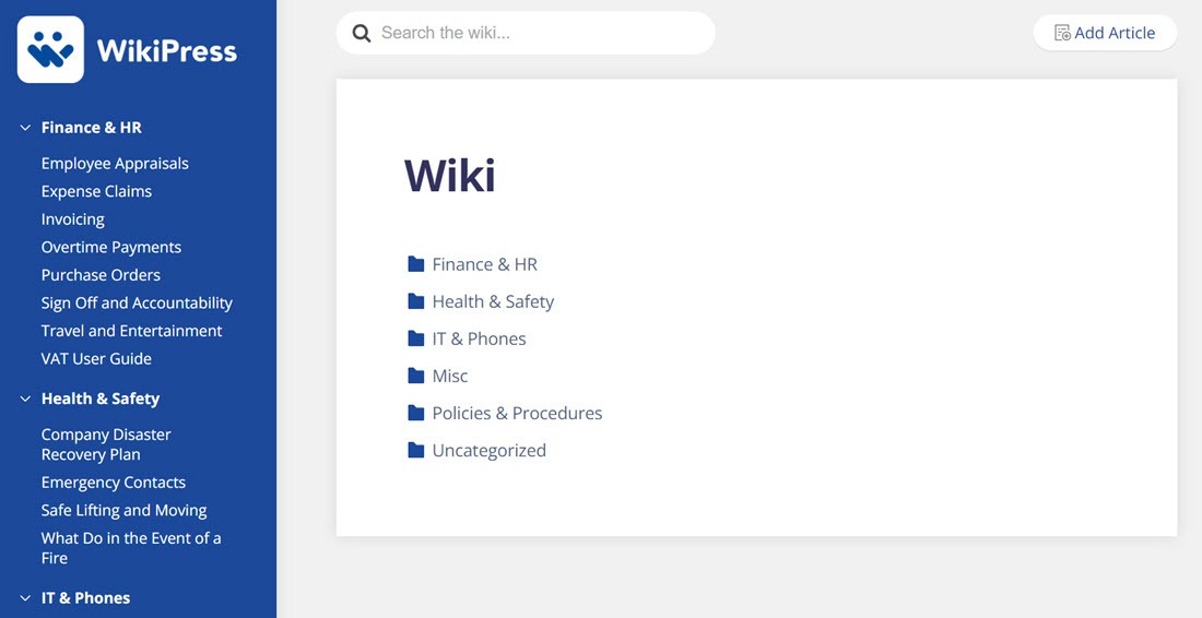 WikiPress Theme For WordPress ScreenShot