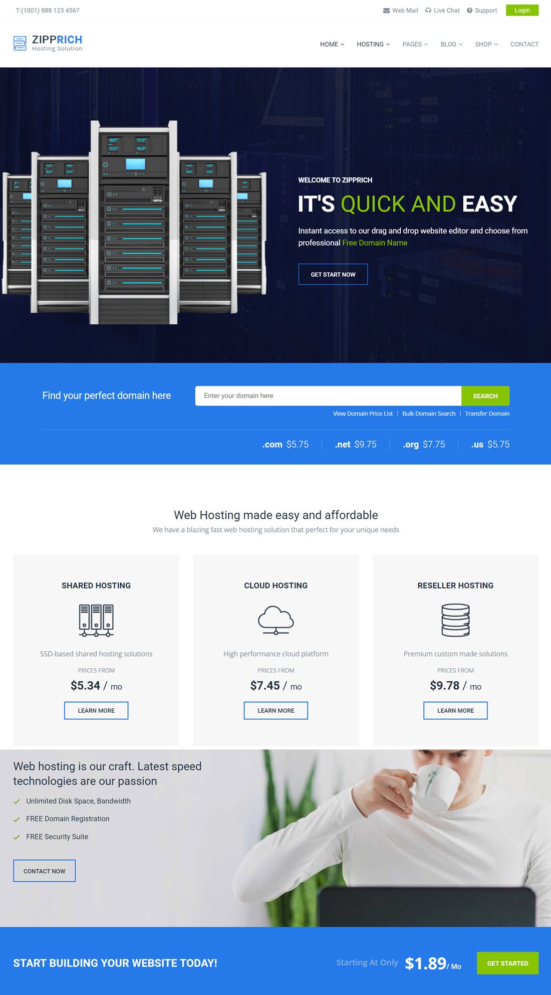 Zipprich Web Hosting & WHMCS WordPress Theme