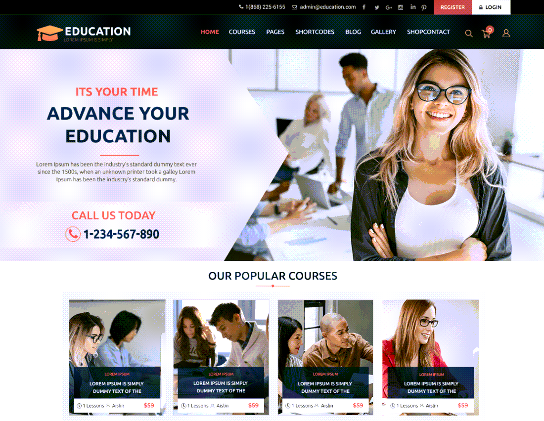 lms education WordPress Theme Screenshot
