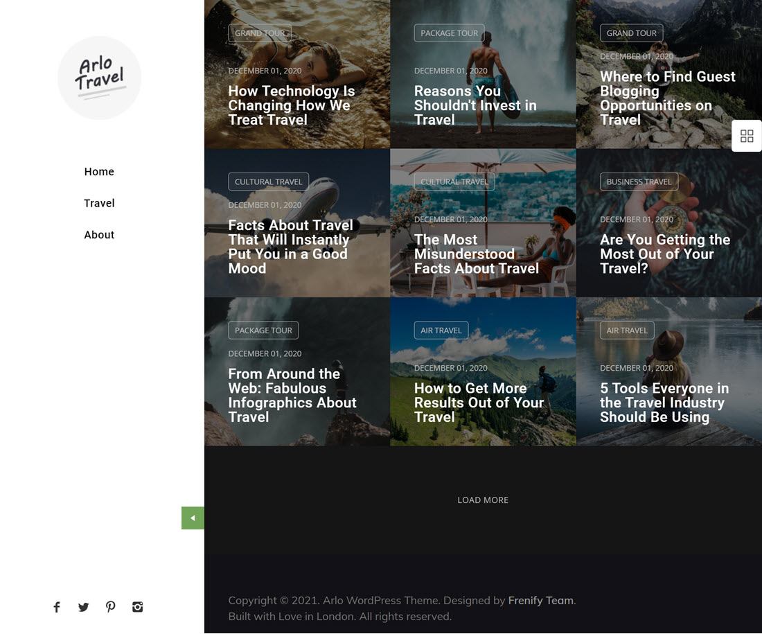 Arlo Portfolio WordPress Theme Example