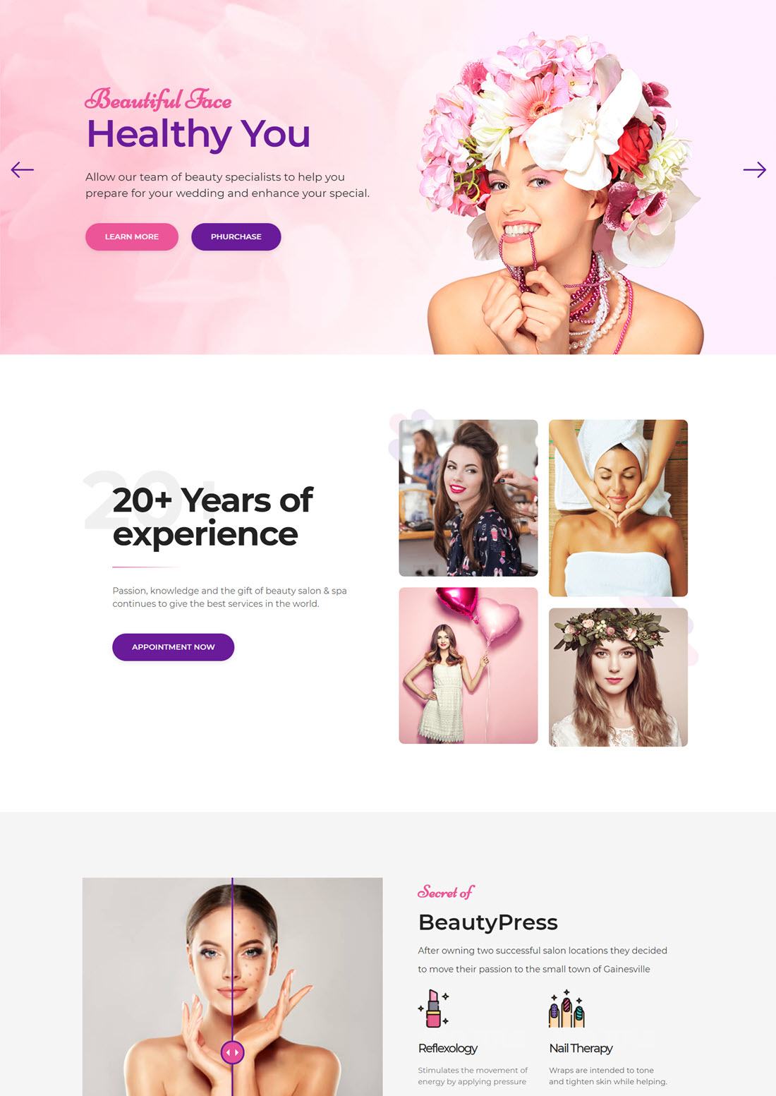 Beauty Press Salon Spa WordPress Theme Example