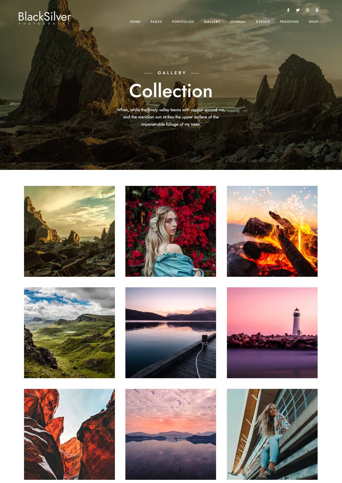 Blacksilver Photography Theme for WordPress Example