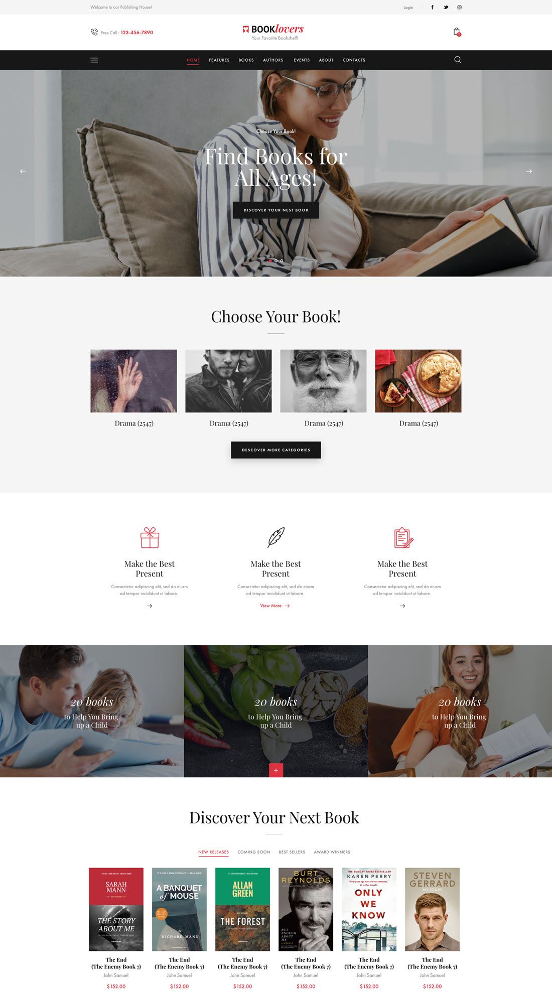 Booklovers Publishing House & Book Store WordPress Theme + RTL Demo