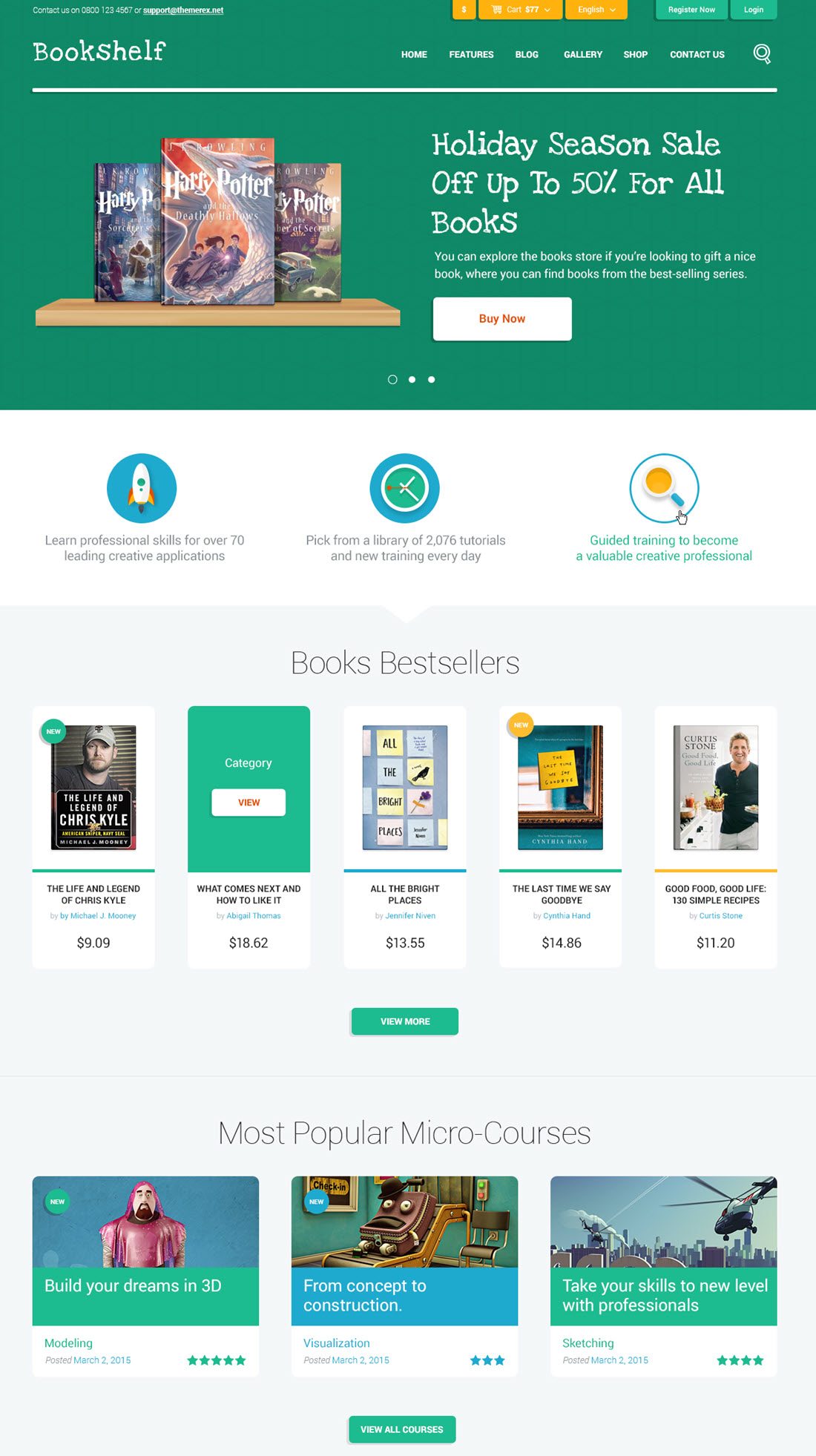 Bookshelf Books & Media Online Store WordPress Theme Demo