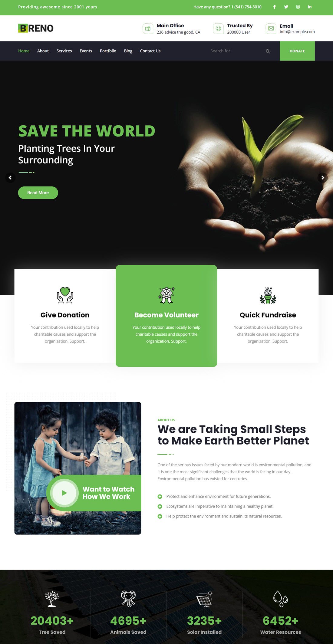 Breno Green Energy WordPress Theme Example