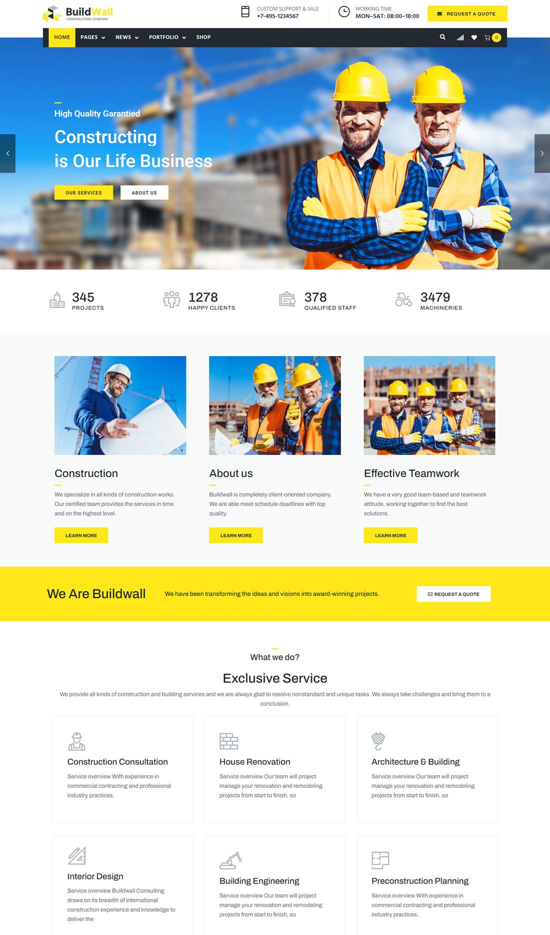 BuildWall Construction Company Multipurpose WordPress Theme Screenshot