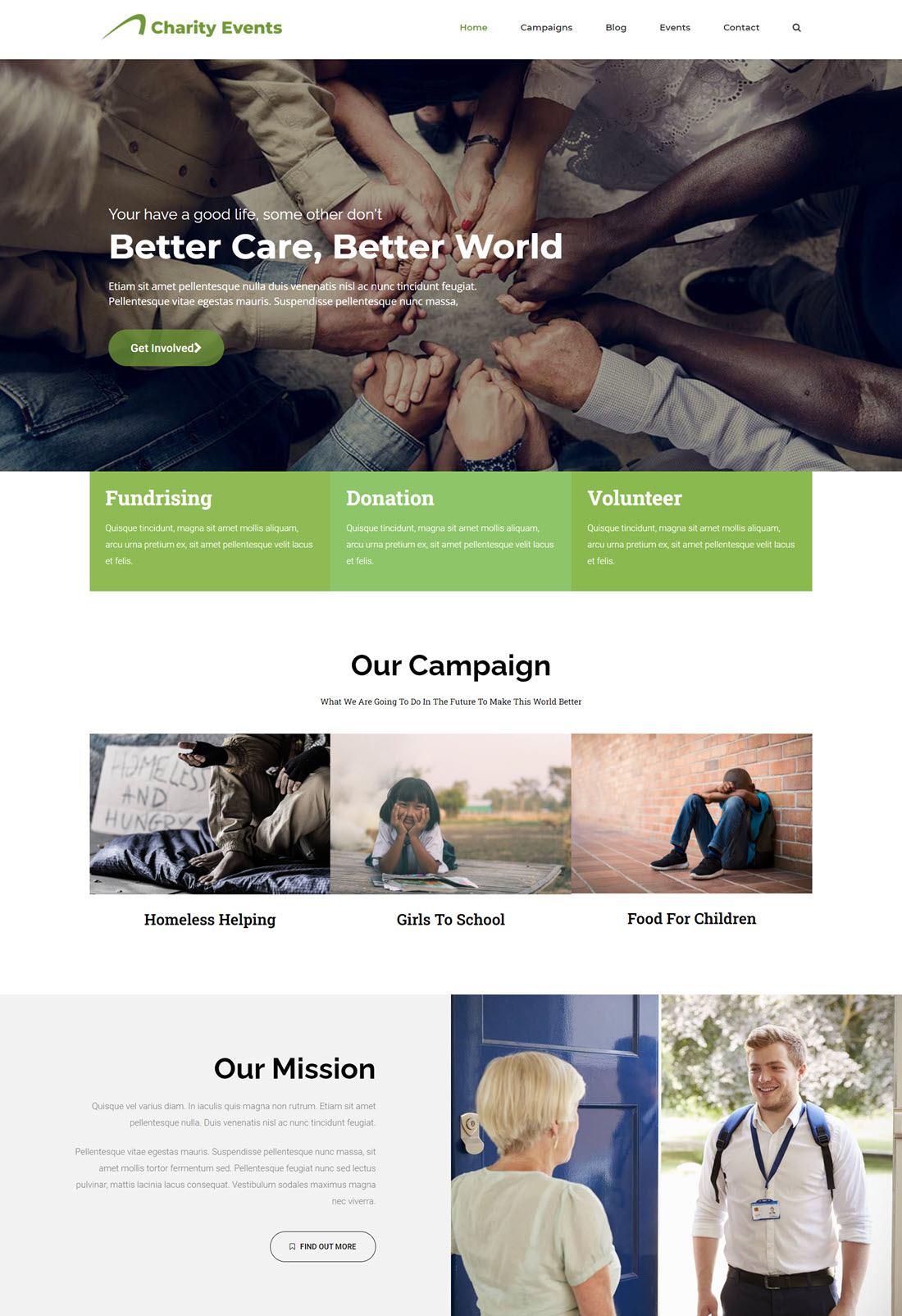 Charity Events Non Profit WordPress Themes Screenshot