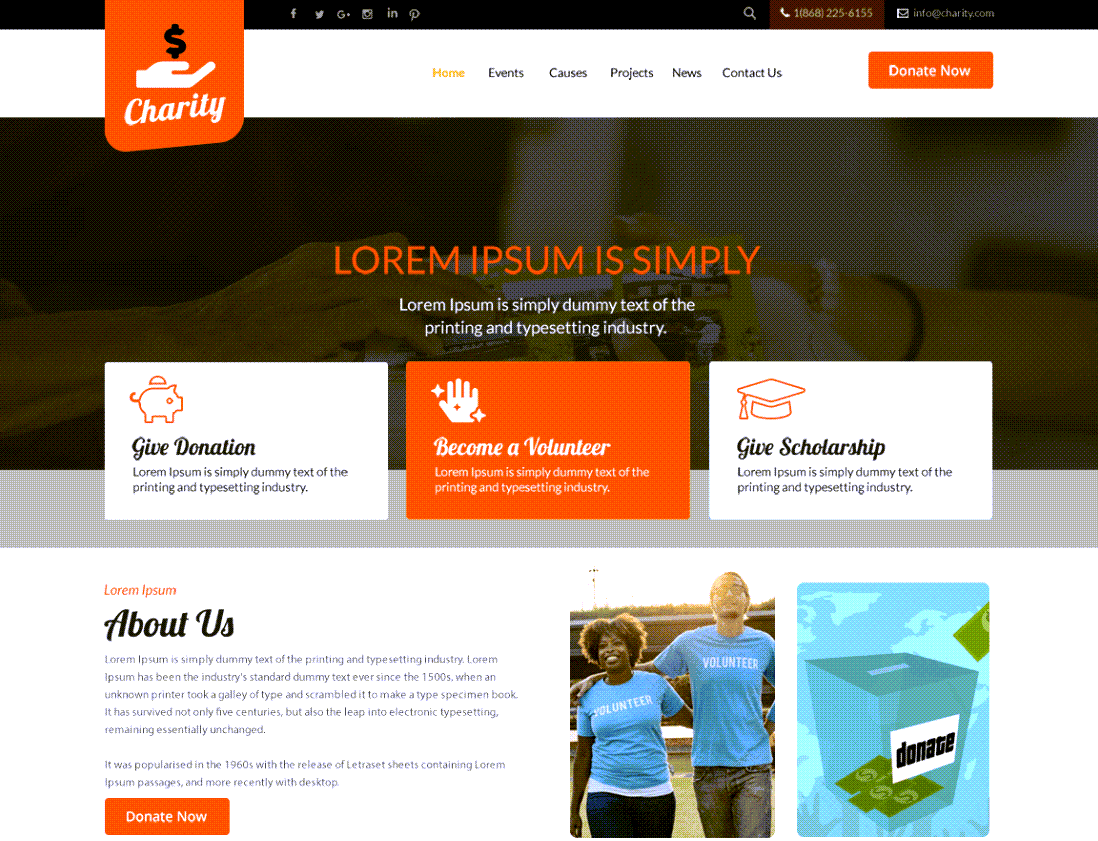 Charity Zone WordPress Themes Screenshot