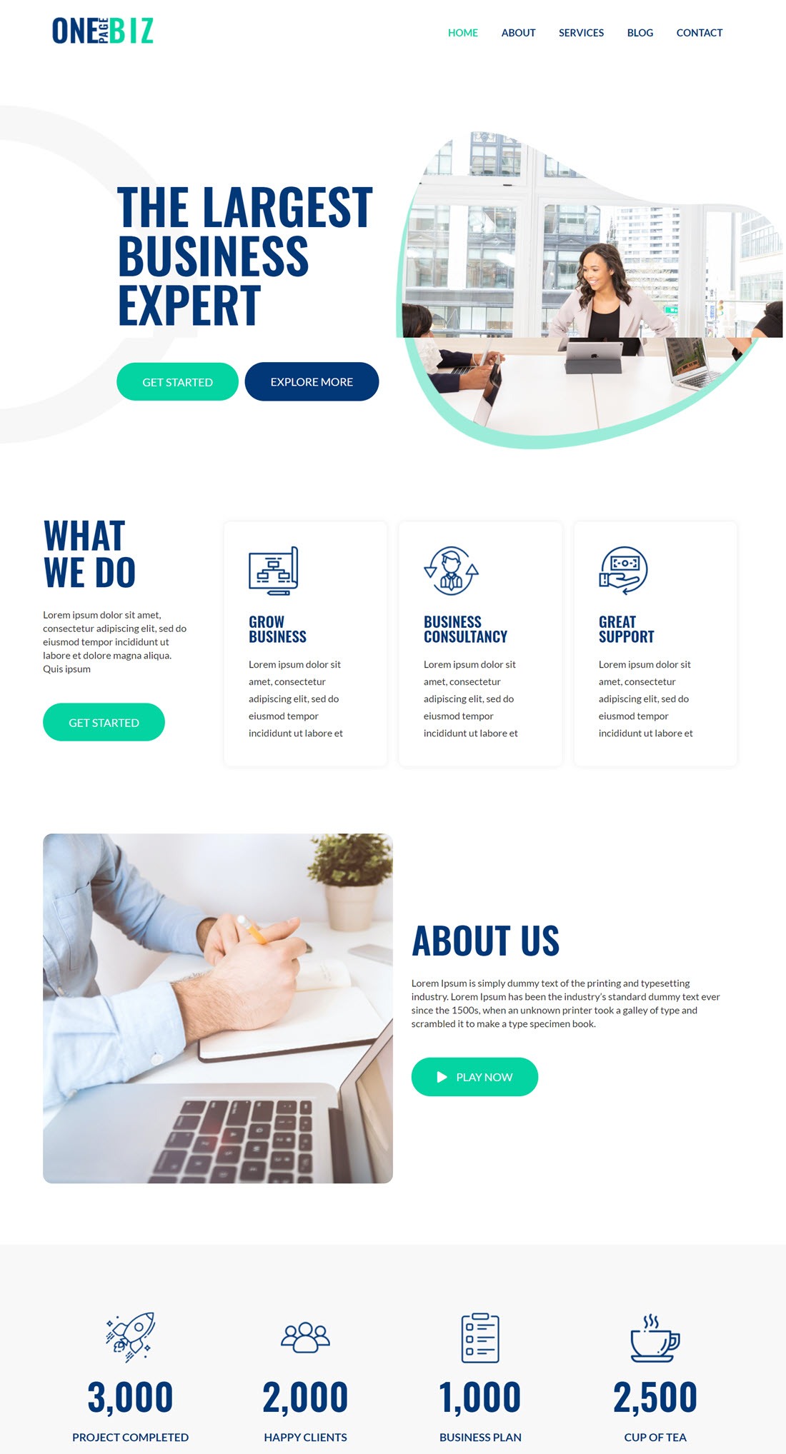 Compact One Free One Page WordPress Theme Demo