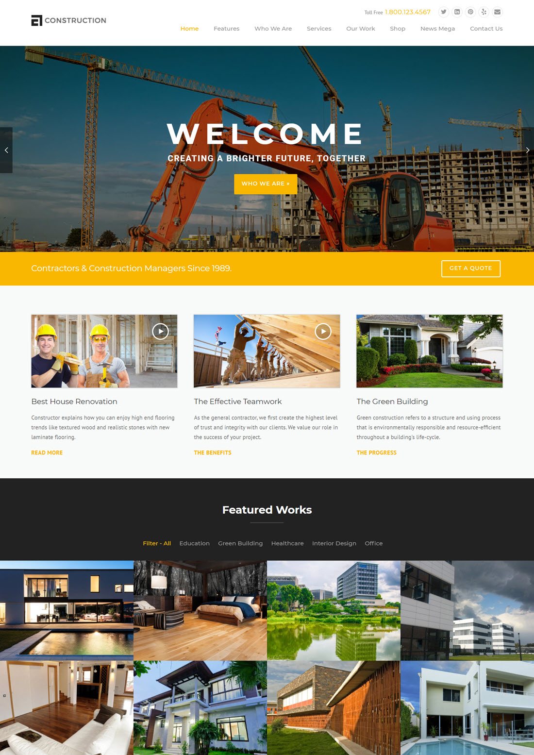 Construction By WPCharming WordPress theme Demo