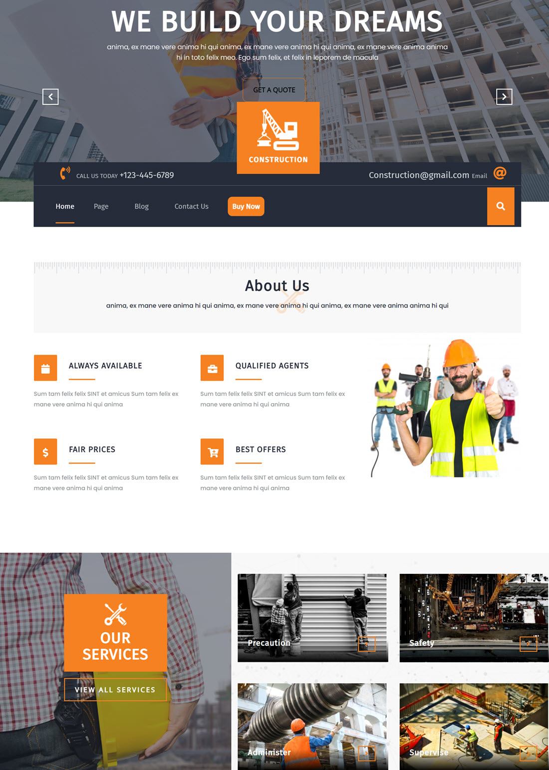 Construction Hub WordPress Themes Screenshot