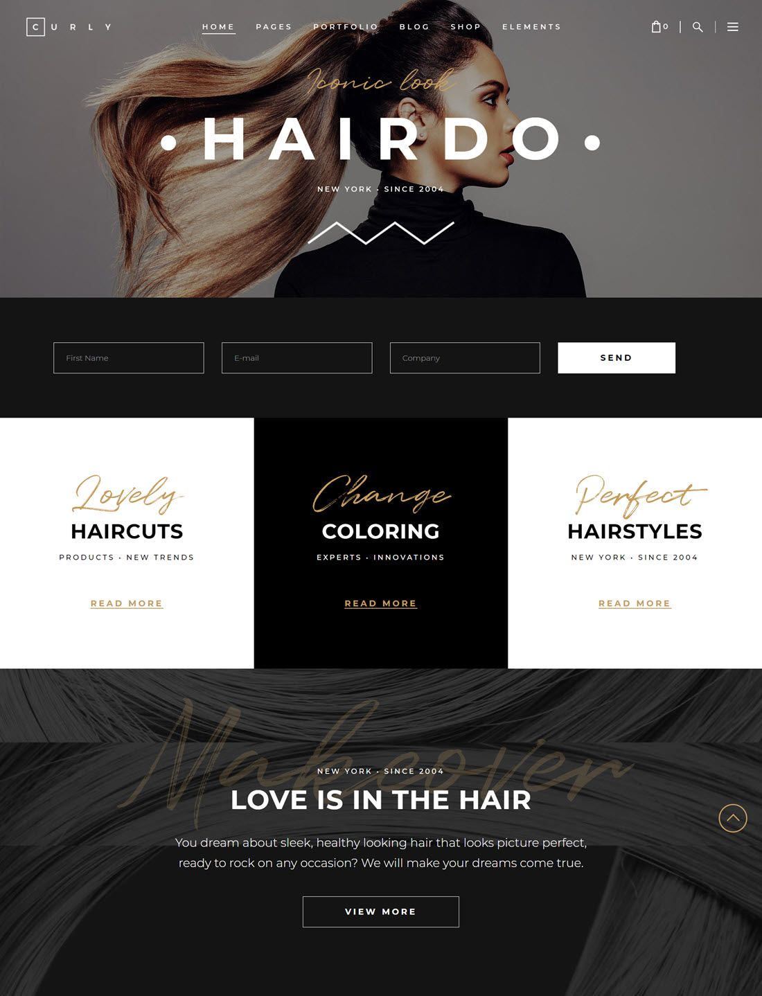 Curly A Stylish Theme for Hairdressers and Hair Salons Demo