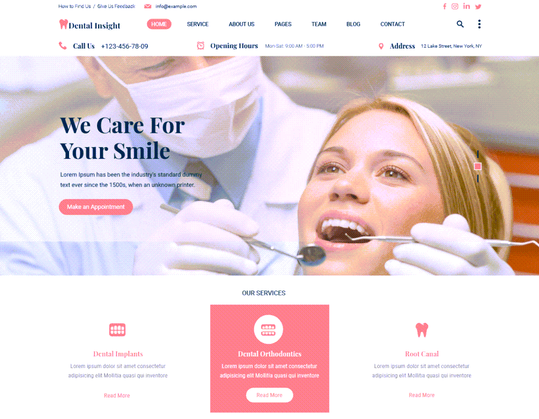 Dental Insight Theme For WordPress Screenshot