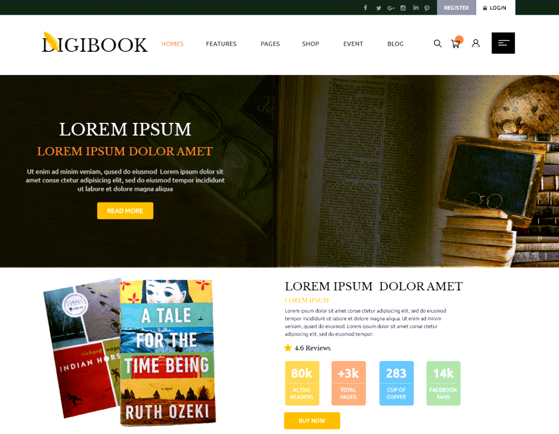 Digital Books Store WordPress Themes Screenshot