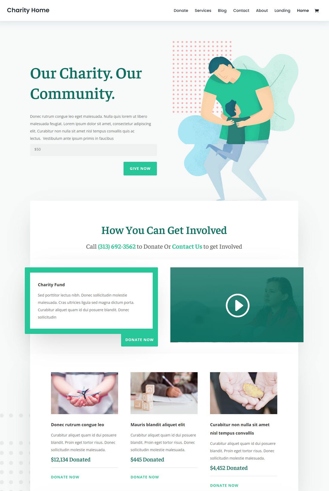 Divi Charity Non Profit WordPress Themes Screenshot