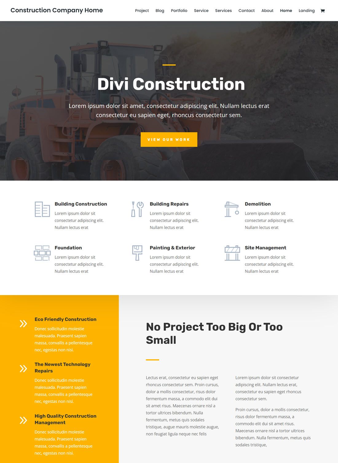 Divi Construction Company WordPress Themes Screenshot