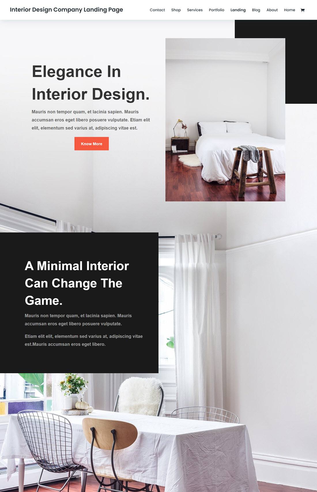 Divi Interior Design WordPress Themes Screenshot