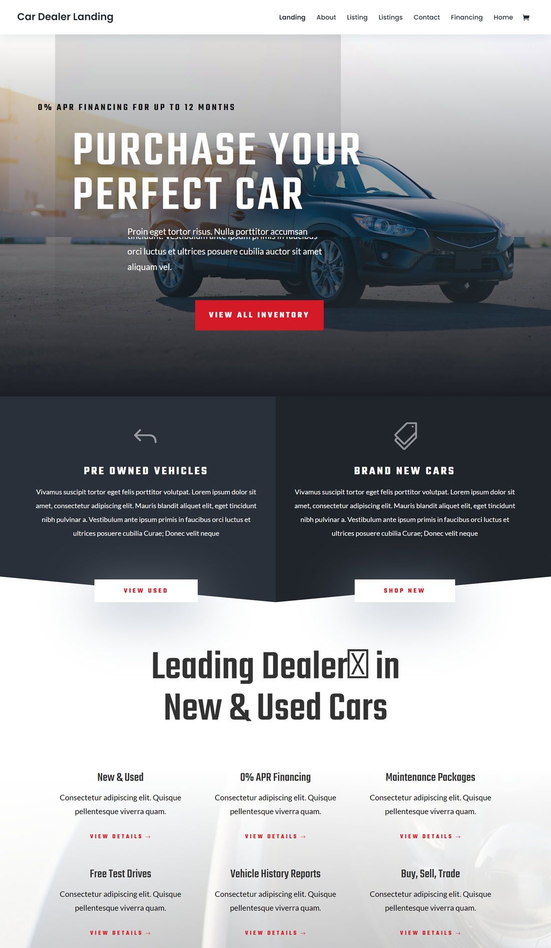 Divi One Page Parallax WordPress Themes Screenshot