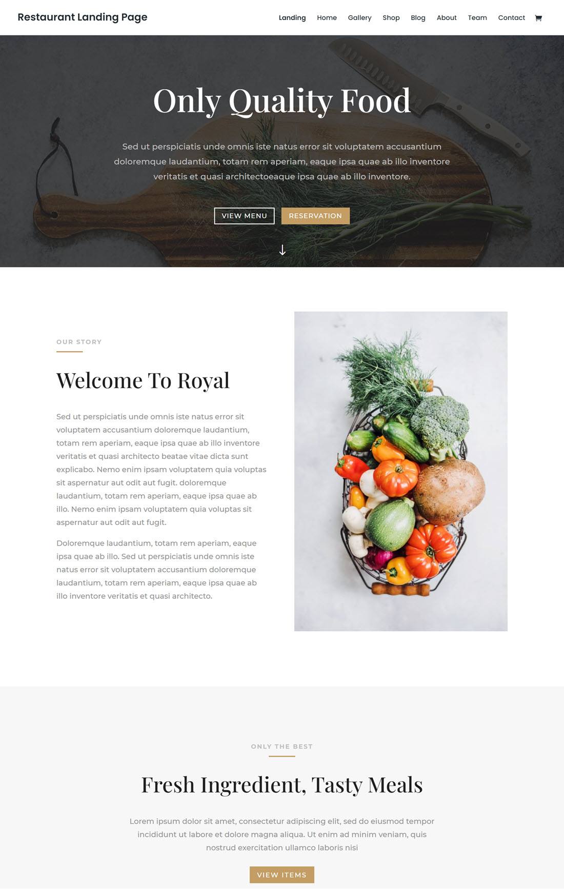 Divi Restaurant WordPress Themes Screenshot