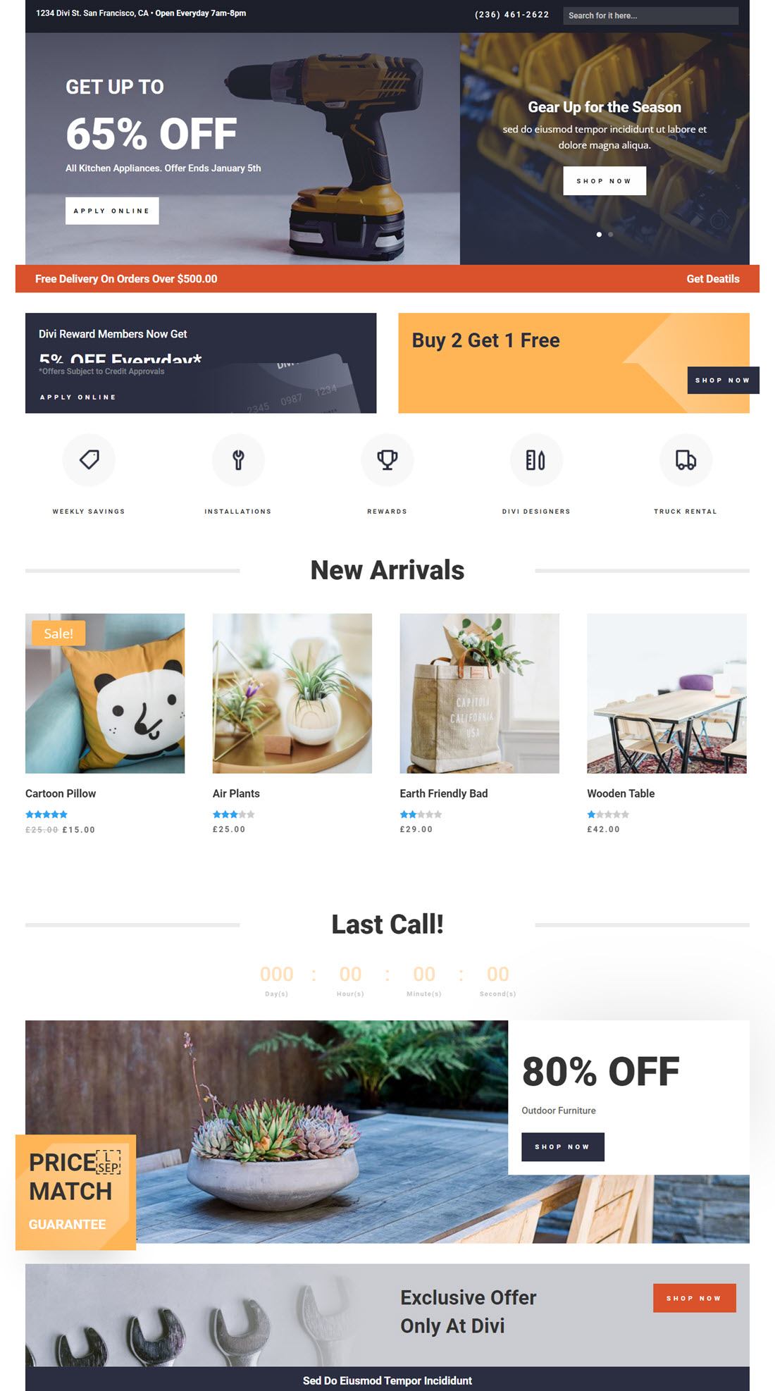 Divi eCommerce WordPress Themes Screenshot